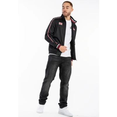 Abbildung von Lonsdale Normale Passform Skellberry Trainingsjacke, Herren, Größe: 3XL, Black red white