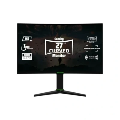Abbildung von Aryond A27 V2 Gaming Curved Monitor, 27 Zoll 180Hz QHD (2560x1440) Display 1ms Reaktionszeit, HDR 10 Verhältnis FreeSync und G Sync 119,9% SRGB, PC Bildschirm, HDMI Anschluss