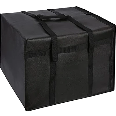 Abbildung von musbus 40cm x40cm 35cm Isolierbeutel Groß für Lieferungen, Isolierter Pizzaträger Liefertasche 20 x Lebensmittelbeutel den persönlichen und professionellen Gebrauch (Schwarz)