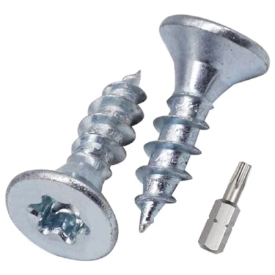 Abbildung von SKIR&#039;CO (300 Stück) Holzschrauben aus verzinktem Stahl, 4,5 x 16 mm, Torx Kopf, Senkkopf, Spanplattenschrauben, Vollgewinde