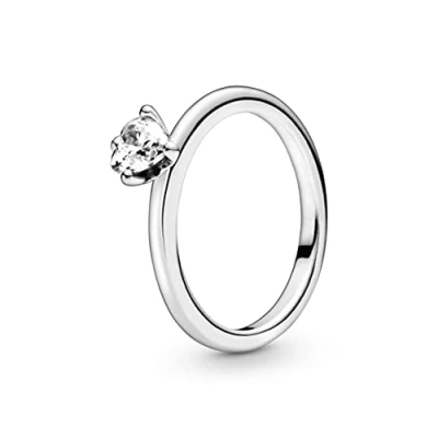 Abbildung von PANDORA Damen Solitär Jahresring 925 Sterlingsilber mit &#039; Ringgröße 58 198691C01 58, Silber