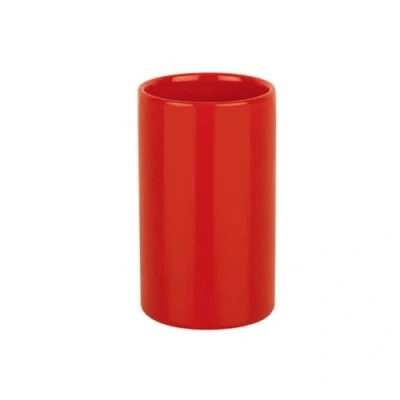 Abbildung von Spirella Zahnputzbecher Zahnbürstenhalter Keramik Tube 7x11,5 cm Rot
