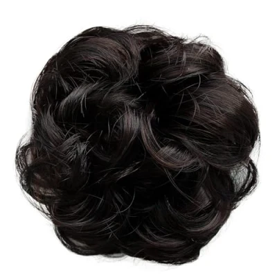 Abbildung von CAISHA Haarteil Haargummi Hochsteckfrisuren Brautfrisuren Voluminös Gelockt Unordentlich Dutt Kunstfaser DM15cm Dunkelbraun Mix G33A