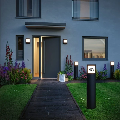 Abbildung von Paulmann LED Pollerleuchte »Padea IP44 847mm 8,5W 700lm 230V Anthrazit Kunststoff«, 1 flammig, Smart Home Zigbee 3.0 Dämmerungssensor insektenfreundlich