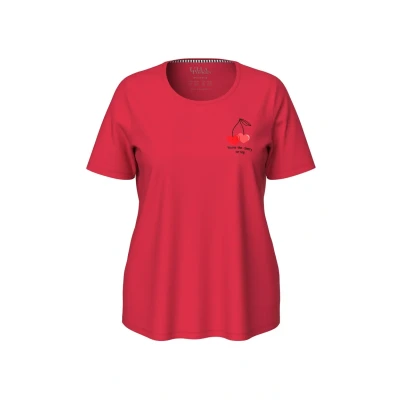 Abbildung von Ulla Popken Mixandmatch Short Sleeve Nachtwäsche Shirt, Damen, Größe: 42/44, Salsa