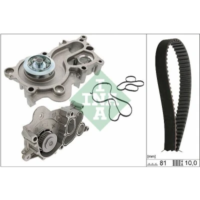 Abbildung von INA 530 0744 30 Wasserpumpe + Zahnriemensatz mit Dichtung VOLKSWAGEN: Golf 7, Polo V Hatchback, 7 Variant, SEAT: Ibiza 4