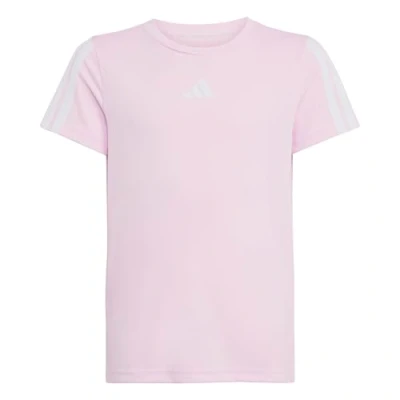 Abbildung von adidas Mädchen Train Essentials 3 Stripes T Shirt, Clear Pink/White, 9 10 Years
