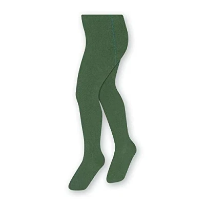 Abbildung von STEVEN Einfache Und Glatte Baumwollstrumpfhose Für Kinder/Höhe 68cm bis 158cm/Perfekt Kühlere Tage/Blickdicht/Strumpfhosen Kinder/Unisex/Alter 0 11/Grün/116cm 122cm