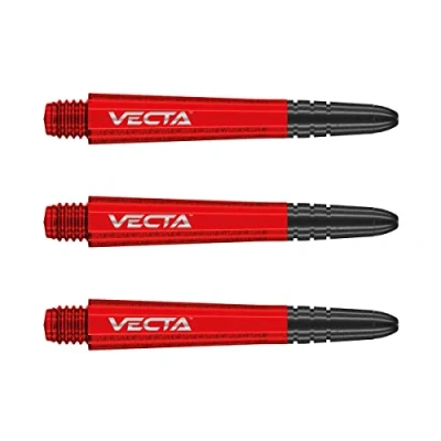Abbildung von WINMAU Vecta Rot Dazwischenliegend Dartschäfte (Schäfte) 1 Set pro Packung (insgesamt 3 Schäfte)
