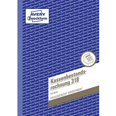 Abbildung von AVERY Zweckform 318 Kassenbestandsrechnung (A5, 50 Blatt, Ermittlung der Tageseinnahmen &amp; Kassenbestand, von Rechtsexperten geprüft, für DE/AT, zur ordnungsgemäßen Buchführung) weiß