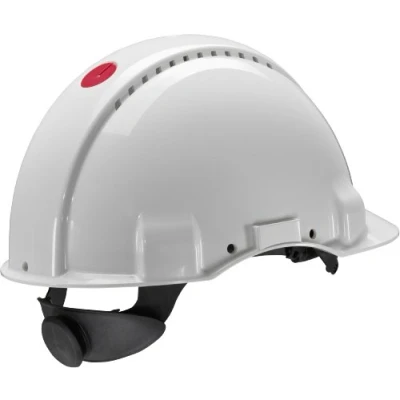 Abbildung von 3M Peltor Schutzhelm G3000, G30NUW, mit Uvicator Sensor, ABS, Schweißband und Ratschensystem, belüftet, weiß, 1 Packung