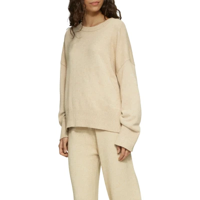 Abbildung von QS MIT Seitlich Geschlitztem SAUM Strickpullover, Damen, Größe: Large, Helles beige