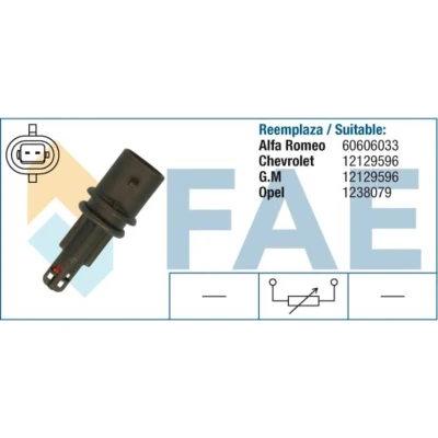 Abbildung von FAE 33225 Sensor, Ansauglufttemperatur OPEL: Astra H Caravan, Calibra A, G Saloon