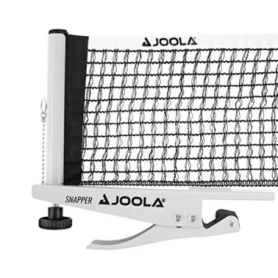 Abbildung von JOOLA 31013 Tischtennisnetz Snapper Indoor Garnitur Freizeitsport Höhenverstellbar mit Feststellschraube Klemmtechnik, silber/schwarz, one size