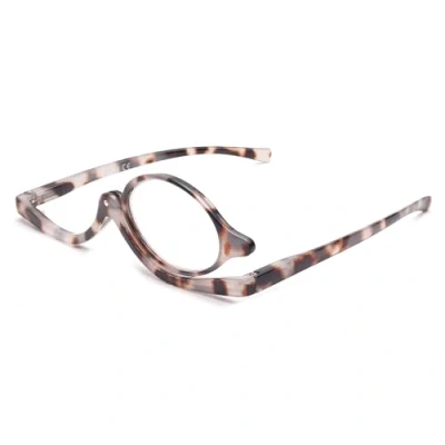 Abbildung von JM Schminkbrille mit Klappbaren Glaesern, Lesebrille zum Schminken für Damen Graue Schildkröte+2.5