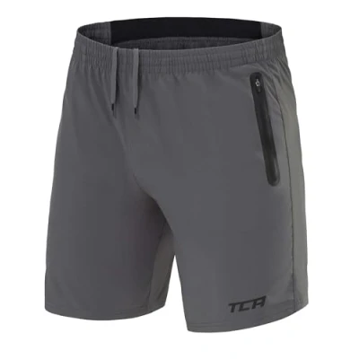 Abbildung von TCA Herren Elite Tech Leichte Laufhose Gymshorts Trainingsshorts und Laufshorts mit Reißverschlusstaschen Sporthose Kurz Grau, XS