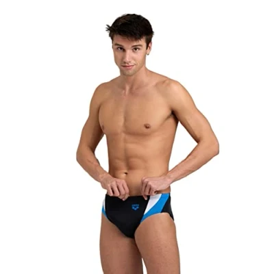 Abbildung von ARENA Herren Men&#039;s Panel Swim Briefs, Black turquoise white, 52 EU