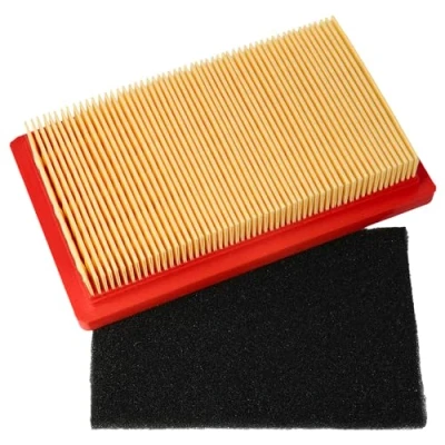 Abbildung von vhbw Ersatzfilter Set (1x Vorfilter, 1x Luftfilter) kompatibel mit Fleurelle BM 45 OHV Rasenmäher, 14,5x 8,5 x 2,8 cm Orange Schwarz