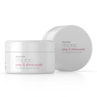 Abbildung von alessandro Striplac Prep &amp; Shine Pads 2in1 Spezialpads für Nägel Reinigung Extra Glanz Booster nach Lackieren Optimale Vorbereitung Pflege 50 Stück