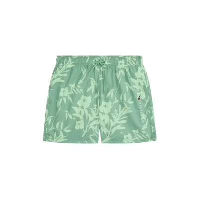 Abbildung von Tommy Hilfiger Original Drawstring Print Badeshorts, Herren, Größe: Small, Fort green