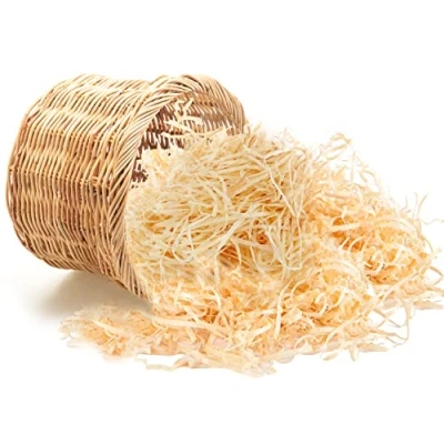 Abbildung von 800g Naturbelassene Holzwolle Holzspäne Loses Verpackungsmaterial Füllung für Geschenke und Geschenkkörbe Kann als Einstreu Haustiere &amp; Bastel Dekoration verwendet werden