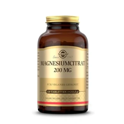 Abbildung von SOLGAR® Magnesiumcitrat 200mg Für Energie, Psyche &amp; Muskeln hohe Bioverfügbarkeit 120 vegane Tabletten
