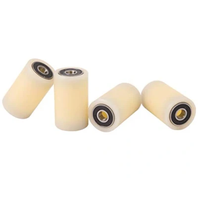 Abbildung von 4 Stück Nylonrollen, 30 mm Durchmesser, 50 breit, 8 Lager, präzise gefertigt in der EU (30 8).