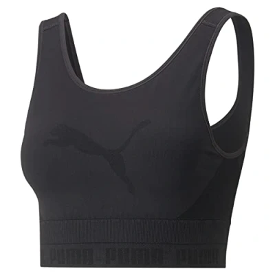 Abbildung von Puma EVO Sportbh mit mittlerer Stützkraft, Damen, Größe: Small, Black