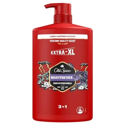 Abbildung von Old Spice Night Panther Männer Duschgel &amp; Shampoo, 1000 ml 3 In 1 Haare Gesicht Körper Shampoo. Lang Anhaltender, Frischer Duft Parfümqualität