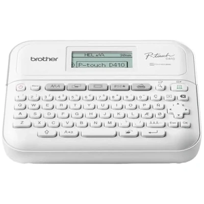 Abbildung von Brother PT D410VP Beschriftungsgerät für Homeoffice und Büro (für 3, 5 bis 18 mm breite TZE Schriftbänder, zu 20 mm/Sek. Druckgeschwindigkeit), inkl. Transportkoffer, weiß