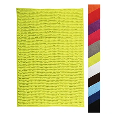 Abbildung von MSV Badteppich Badvorleger Duschvorleger Chenille Hochflor Badematte 60x90 cm Grün