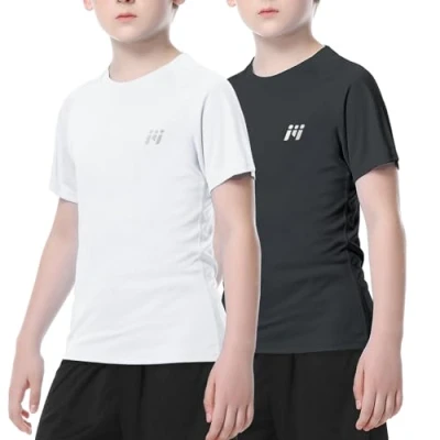 Abbildung von MEETWEE Jungen Rash Guard Kurzarm Kinder Badeshirt UV Schutz UPF 50 + Schwimmshirt Schnelltrocknend