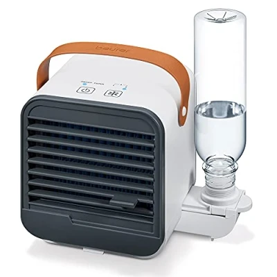 Abbildung von Beurer LV 50 Fresh Breeze Tischventilator/ kühler, handlich, portabel und modern, 2 in 1 Ventilator Luftbefeuchter, ideal für&#039;s Büro, ohne chemische Zusätze, Tragbar, Einfach