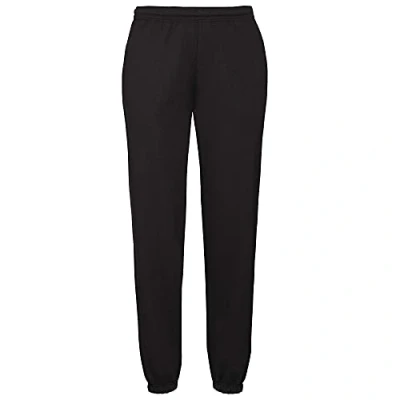 Abbildung von Fruit of the Loom Herren Elasticated Cuff Classic Sporthose, Schwarz Schwarz, S
