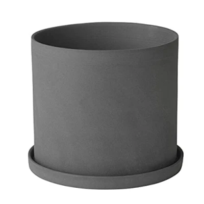 Abbildung von Blomus Nona Kräutertopf Size S, sanfter Grauton, Elegantes Wohnaccessoire, Farbe Pewter (65974)