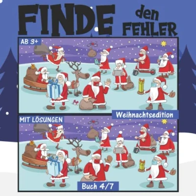 Abbildung von Finde den Fehler für Kinder: Fehlersuchbuch Kinder ab 3 Jahren Unterschied Buch 4/7 Weihnachtsedition