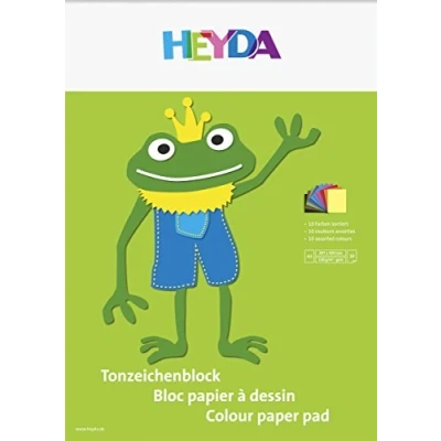 Abbildung von Heyda 2047123 Tonzeichenblock (A3, 130 g/m², 10 Blatt) Farben