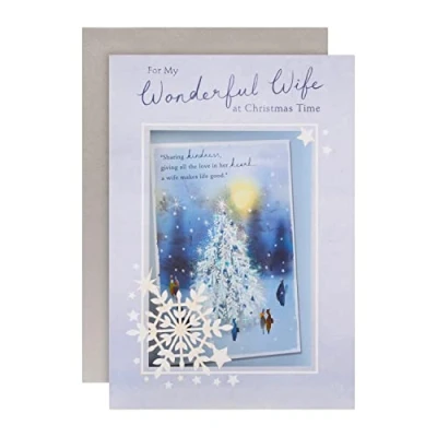 Abbildung von Hallmark Weihnachtskarte für die Ehefrau klassisches illustriertes Design