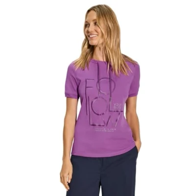 Abbildung von Cecil Sportives MIT Wording Tshirt print, Damen, Größe: Large, Lila
