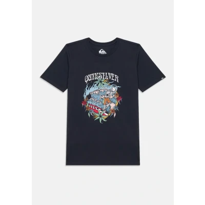 Abbildung von Quiksilver EV IN Waves Youth Unisex Tshirt print für Kinder, Größe: 140, Dark navy