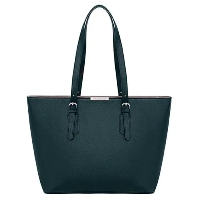 Abbildung von David Jones Damen Shopper Handtasche Frau Henkeltasche Große Tote PU Leder Tasche Schultertasche Büro Schule Einkauf Shopping Bag Large Aktentasche Arbeitstasche A4 Laptop Elegant Dunkelgrün