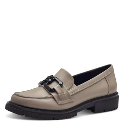 Abbildung von Jana Damen Loafer ohne Absatz Elegant Vegan, Grau (Stone Nappa), 39 EU