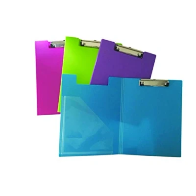 Abbildung von Seco A4+ PVC beschichtetes Klapp Klemmbrett mit robustem Clip Pack 4 sortierten Farben
