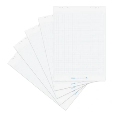 Abbildung von Landré Flipchart Papier recycling , kariert, mit 20 Blatt je Block, 6 fach Lochung, 5 Stück
