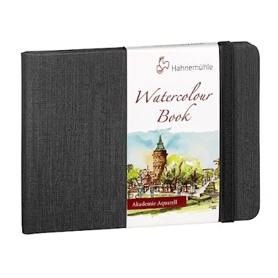 Abbildung von Hahnemühle Aquarellbuch, 200 g/m², feine Körnung, 30 Blatt, naturweiß, DIN A4 Landschaftsformat