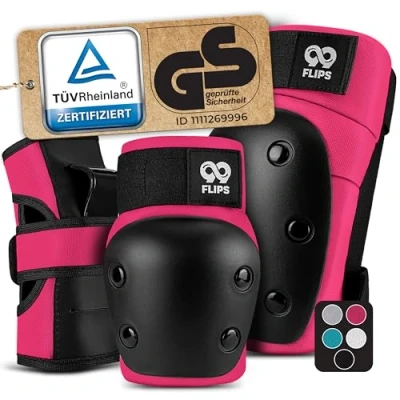 Abbildung von 99FLIPS inliner Schoner erwachsene mit GS [6er Set] DIVE M in Lila Damen schützer Knieschoner Kinder 12 Jahre protektoren Skateboard