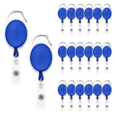 Abbildung von Fushing 20 Ausweisjojo,Einziehbarer Ausweishalter mit Vinyl Strap,Strapazierfähiger Karabiner für ID Badge Holder &amp; Kartenhalter（Blau）