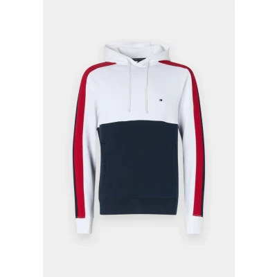 Abbildung von Tommy Hilfiger Global Stripe Block Hoodie Sweatshirt, Herren, Größe: Small, White