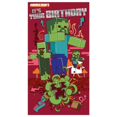 Abbildung von Danilo Promotions LTD Minecraft Geburtstagskarte für einen Jungen, offene Karte, 229 x 127 mm