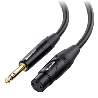 Abbildung von Cable Matters XLR auf klinke 6,35 mm Kabel 3m Stecker zu Buchse (Klinke Kabel, TRS 1/4 Kabel) 3 m